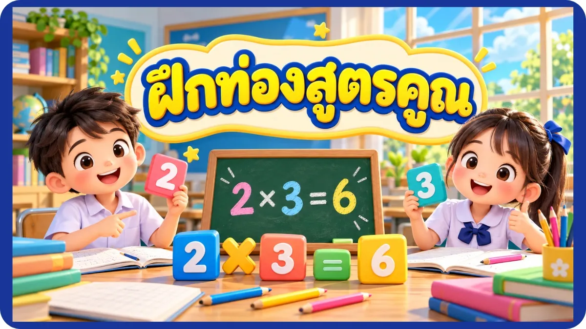 ท่องสูตรคูณ ฝึกท่องสูตรคูณ แม่ 2 - 25