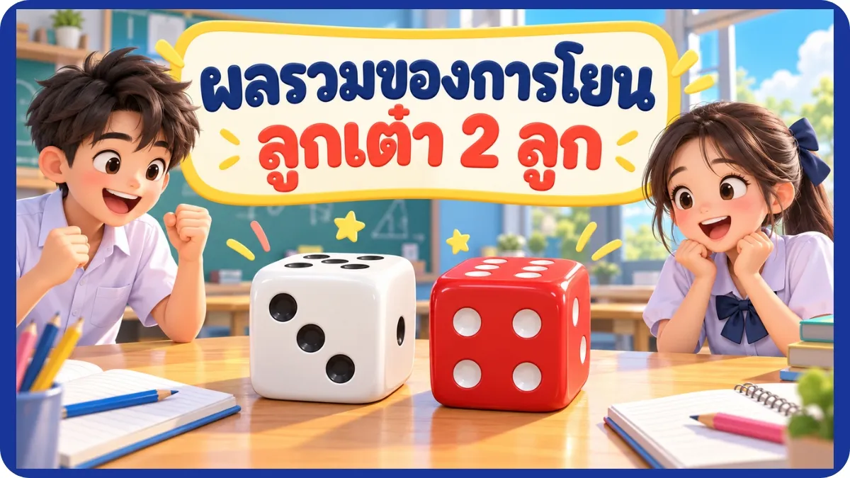 ผลรวมของลูกเต๋า 2 ลูก ให้นักเรียนเลือกเลขท้าย 2 ตัว คนละเลขนะคะ